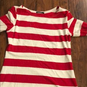 Red and white stripe shirt